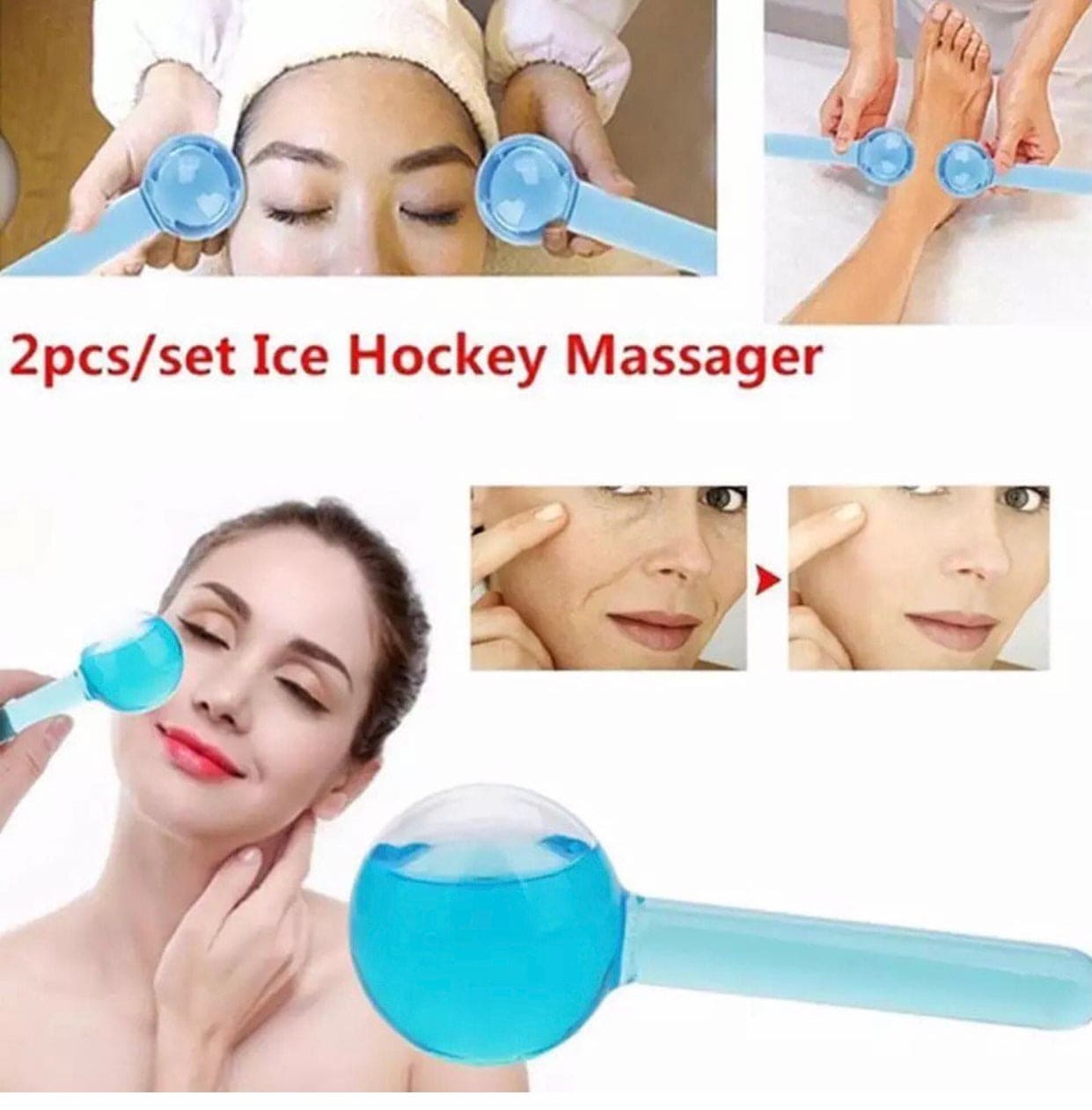 2 Pcs Crystal Ice Hockey, Energy Face Eye Massaging Globes, Face Lifting Anti Wrinkles Ice Roller, Anti Aging Health And Skincare Tool 2 Pcs Crystal Ice Hockey, Energy Face Eye Massaging Globes, Face Lifting Anti Wrinkles Ice Roller, Anti Aging Health And Skincare Tool